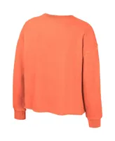 Big Girls Colosseum Orange Clemson Tigers Audrey Washed Fleece Pullover Crewneck Sweatshirt
