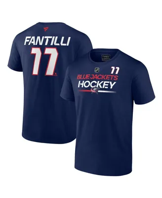 Men's Fanatics Adam Fantilli Navy Columbus Blue Jackets Authentic Pro Prime Name and Number T-shirt