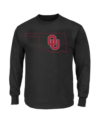 Men's Profile Black Oklahoma Sooners Big and Tall Pop Long Sleeve T-shirt
