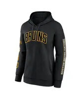 Women's Fanatics Black Distressed Boston Bruins Centennial Pullover Hoodie