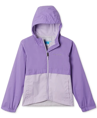 Columbia Big Girls Rain-Zilla Colorblocked Fleece-Lined Full-Zip Hooded Rain Jacket