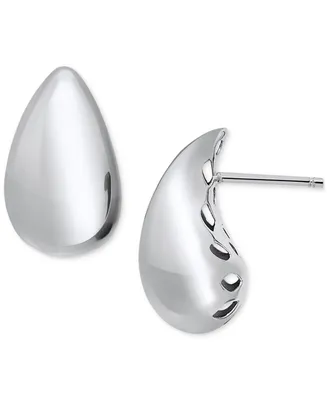 Polished Teardrop Dome Stud Earrings 10k Gold, 5/8"