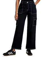 Ultra Flirt Juniors' Wide-Leg Comfort Fit Cargo Utility Pants