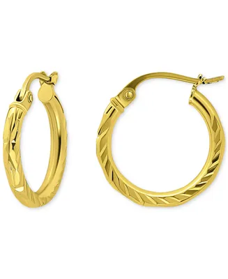 Giani Bernini Textured Small Hoop Earrings in 18k Gold-Plated Sterling Silver, 15mm, Created for Macy's