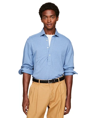 Tommy Hilfiger Men's Pique Popover Long Sleeve Regular Fit Shirt
