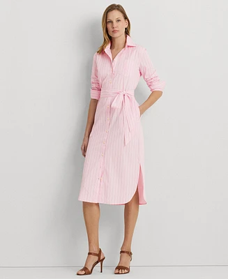 Lauren Ralph Women's Cotton Striped Shirtdress