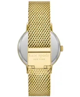 kate spade new york Women's Metro Three Hand Gold-Tone Stainless Steel Watch 34mm