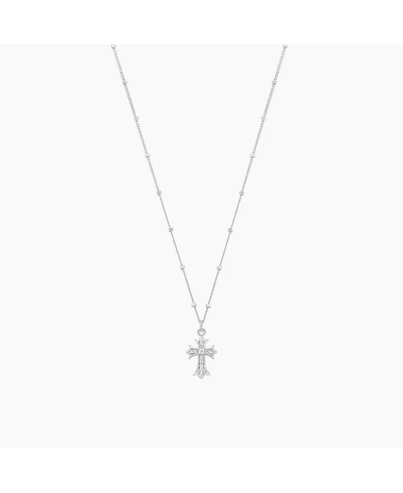 Bearfruit Jewelry Sterling Silver Isla Cross Necklace, 19"-21"