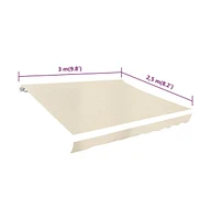 Awning Top Sunshade Canvas Cream 9.8'x8.2' (Frame Not Included)