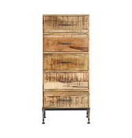 Chest of Drawers 17.7"x13.8"x41.7" Solid Mango Wood