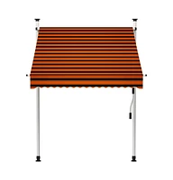 Manual Retractable Awning 59.1" Orange and Brown