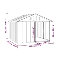 Dog House Gray 45.9"x40.6"x32.1" Galvanized Steel