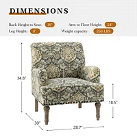 Montross Traditional Wooden Upholstered Armchair with Floral Patterns