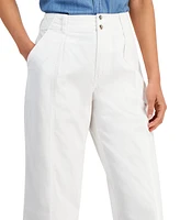 Nautica Jeans Women's Pleated Seamed Cropped Chino Pants