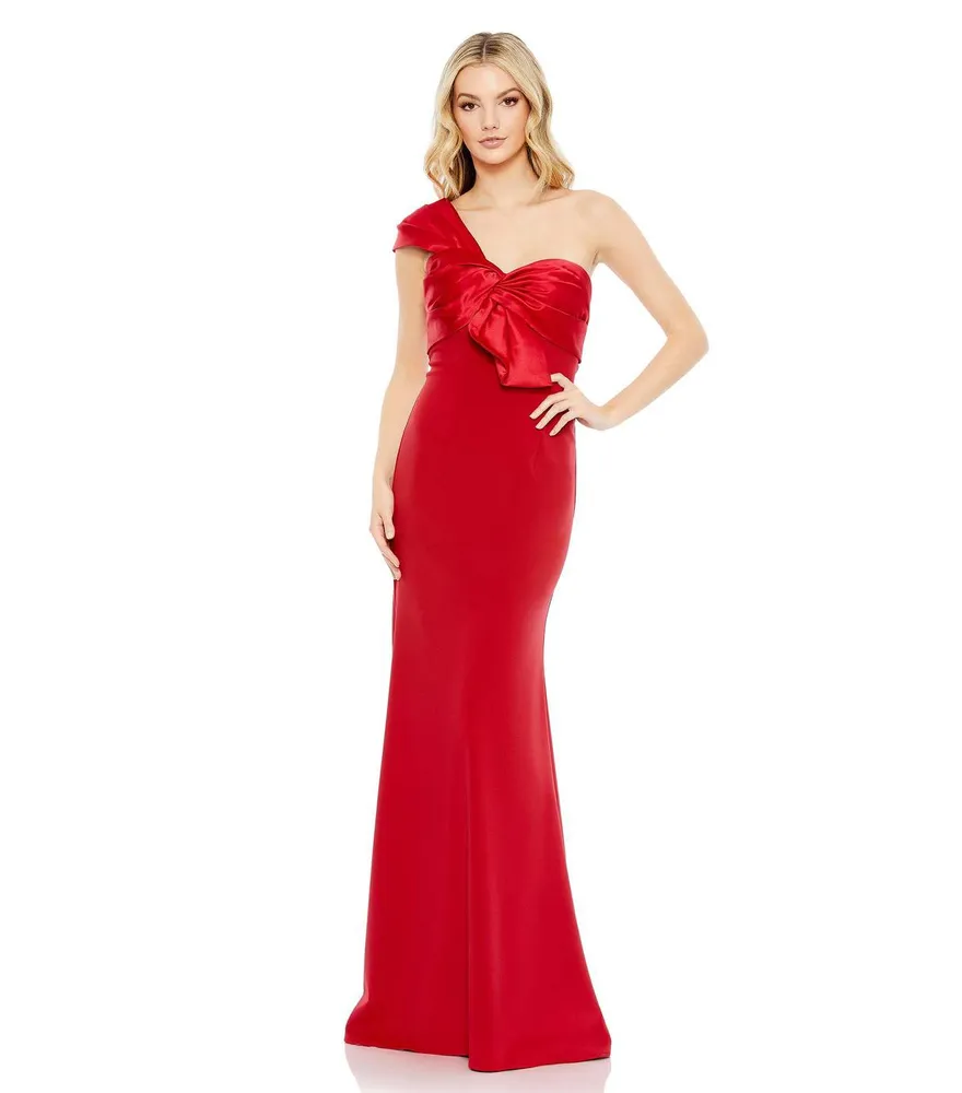 Women's One Shoulder Draped Trumpet Gown