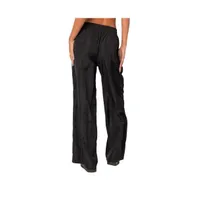 Women's Wilda striped nylon track pants - Black-and