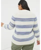 Fat Face Women's Plus Denim Ombre Stripe Sweater