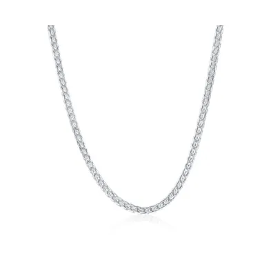 Diamond cut Franco Chain 3mm Sterling Silver 18" Necklace
