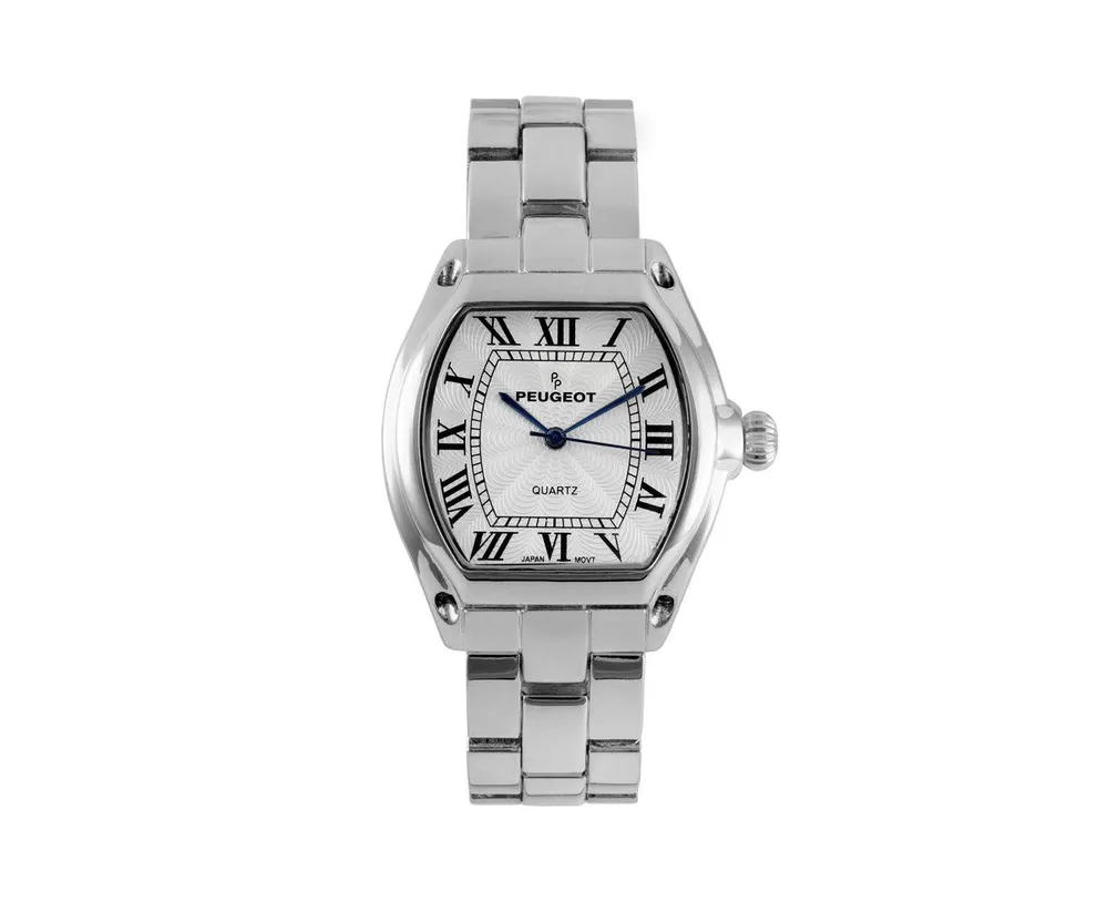 Peugeot Women's Silver Status Bracelet Watch 36x33mm Barrel Shape Roman Dial