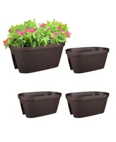 Aoodor Outdoor Railing Planter (Set of 4)