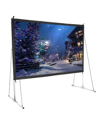 135" Portable Fast Folding Projector Screen 16:9 Hd w/ Stand for Indoor Outdoor
