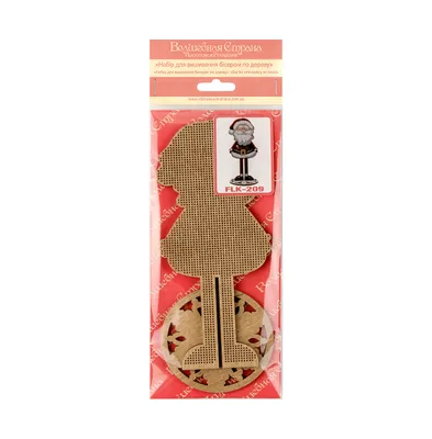 Bead embroidery kit on wood Christmas Santa - Assorted Pre