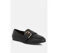 London Rag Women saskia pin buckle detail loafers