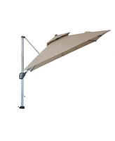 Mondawe 10ft 2-Tier Square Cantilever Outdoor Patio Umbrella with Included Cover