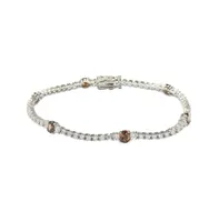 Suzy Levian Sterling Silver and White Cubic Zirconia Tennis Bracelet