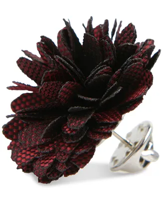 Con.Struct Men's Ceremony Satin Checkerboard Flower Lapel Pin