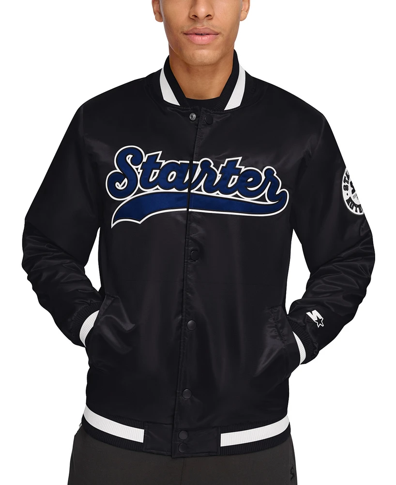 Starter Men's Classic-Fit Satin Varsity Bomber Jacket