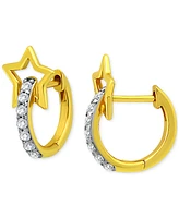 Giani Bernini Cubic Zirconia Interlocking Star & Circle Hoop Earrings in 18k Gold-Plated Sterling Silver, Created for Macy's