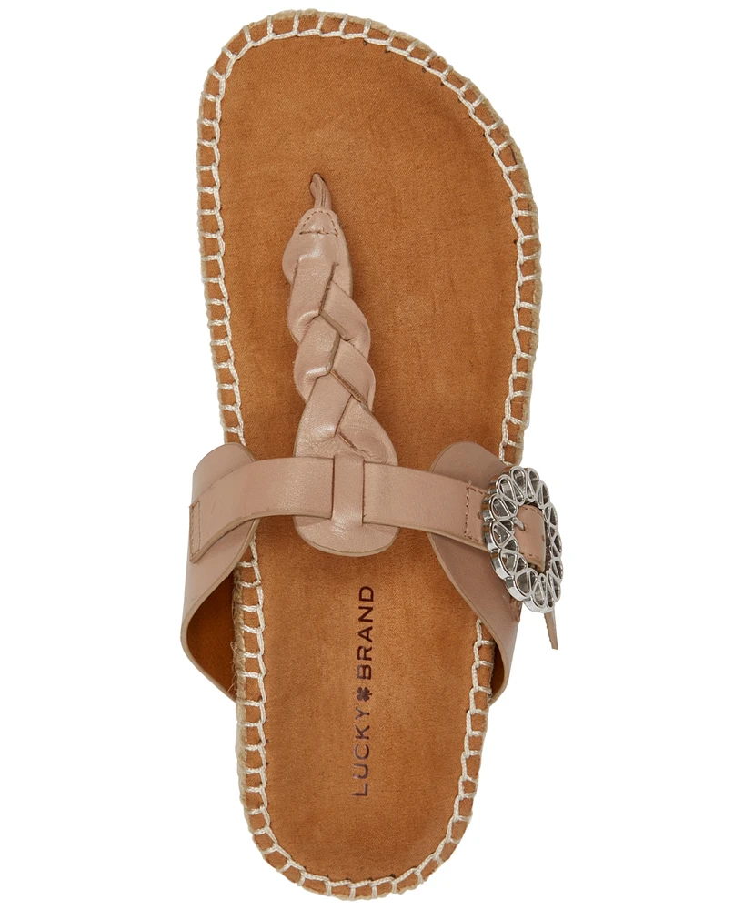 Lucky Brand Women's Libba T-Strap Espadrille Flat Sandals