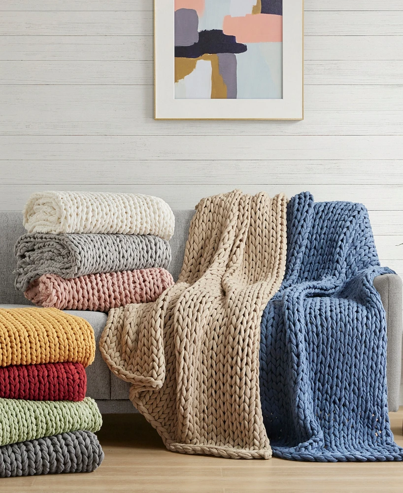 Madison Park Chunky-Knit Handmade Throw, 50" x 60"