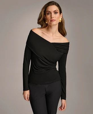 Donna Karan Women's Off-The-Shoulder Long-Sleeve Top