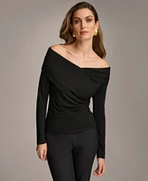 Donna Karan Women's Off-The-Shoulder Long-Sleeve Top