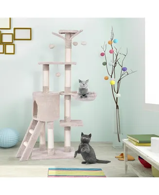 56 Inch Condo Scratching Posts Ladder Cat Play Tree