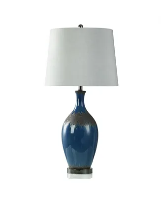 35" Bowie Two Tone Matte and Glaze Base Table Lamp