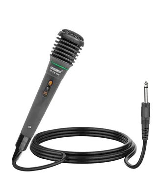 5 Core Microphone 1 Piece Black Karaoke Xlr Wired Mic w Integrated Pop Filter Dynamic Moving Coil Cardioid Unidirectional Pickup Includes Cable