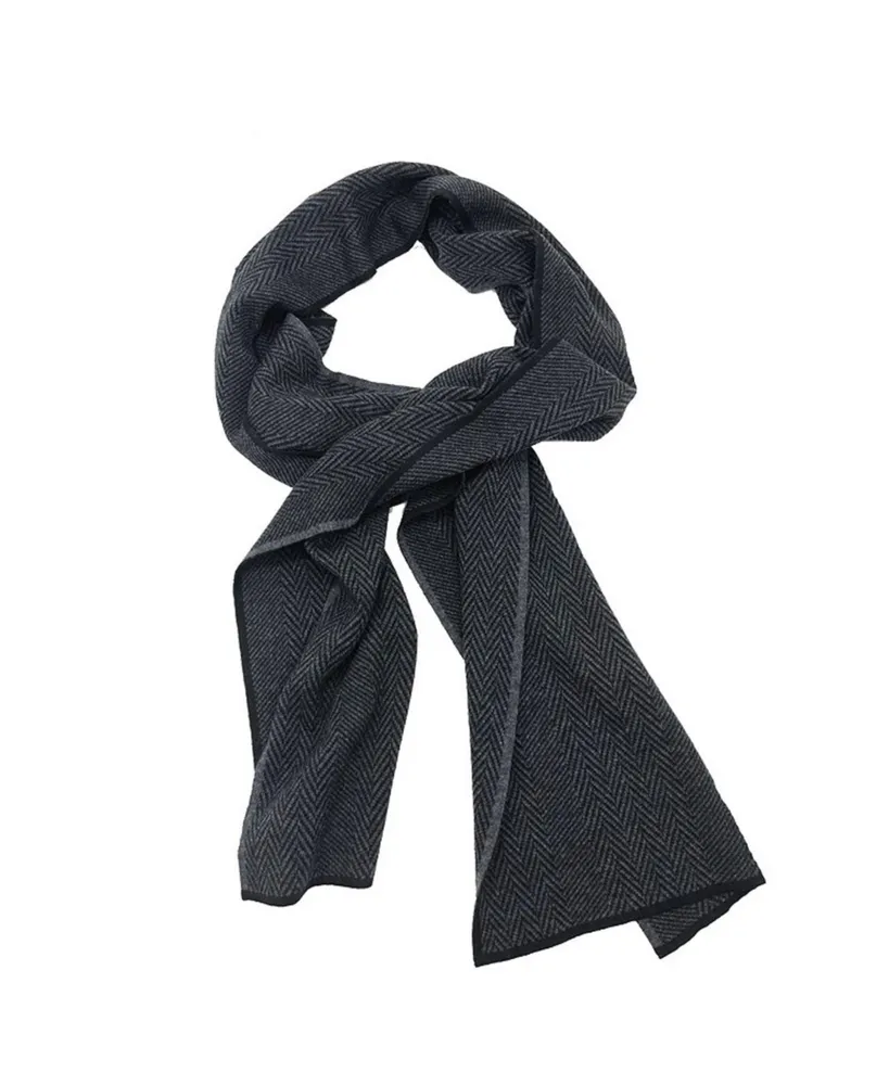 Px Clothing Men's Herringbone Wool Blend Scarf