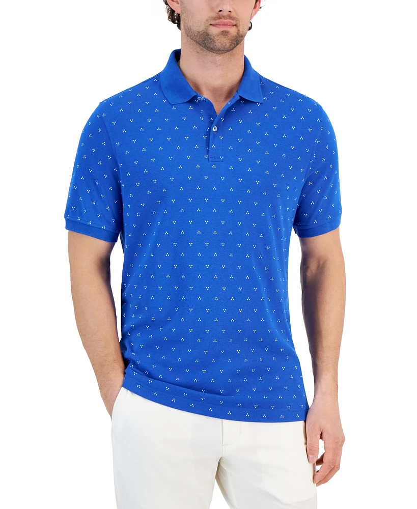 Club Room Men's Taylor Printed Short Sleeve Novelty Interlock Polo Shirt, Created for Macy's