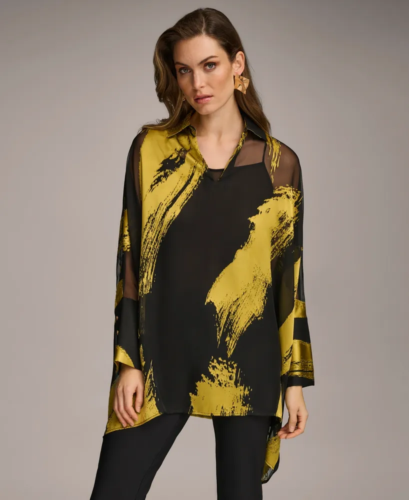 Donna Karan Women's Metallic Print Tunic