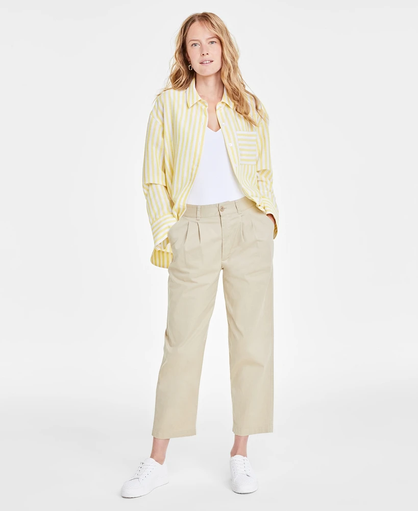 On 34th Women's Pleated Chino Ankle Pants, Created for Macy's