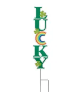 Glitzhome 42" H St. Patrick's Metal Lucky Yard Stake