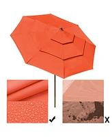 10 Ft 3 Tier Patio Umbrella with Protective Cover Crank Push to Tilt Hotel
