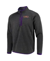 Men's Columbia Charcoal Lsu Tigers Canyon Point Omni-Shield Raglan Half-Zip Top