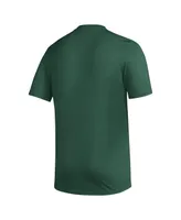 Men's adidas Green Distressed Miami Hurricanes Exit Velocity Baseball Pregame Aeroready T-shirt