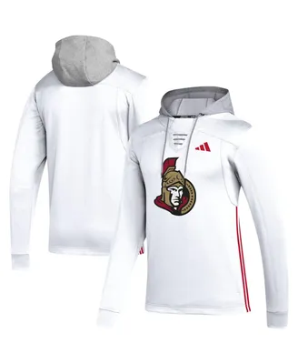 Men's adidas White Ottawa Senators Refresh Skate Lace Aeroready Pullover Hoodie