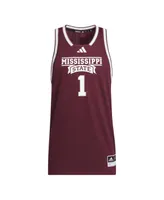 Men's adidas #1 Maroon Mississippi State Bulldogs Swingman Jersey