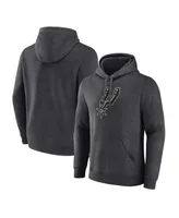 Men's Fanatics Heather Charcoal San Antonio Spurs Primary Logo Pullover Hoodie